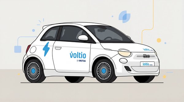 Voltio electric carsharing brand illustration showing automated content generation